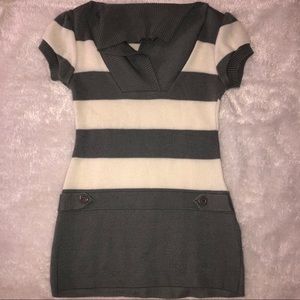 White and Grey Sweater Dress